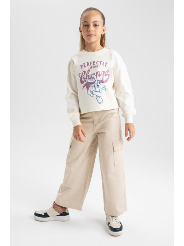 DEFACTO Girls Wide Leg Cargo Wide Leg Cotton Pants