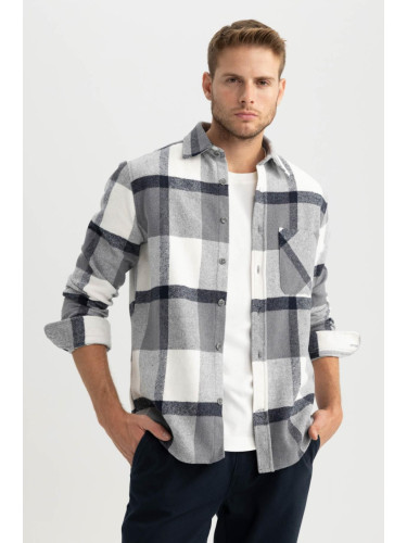 DEFACTO Regular Fit Plaid Lumberjack Long Sleeve Shirt