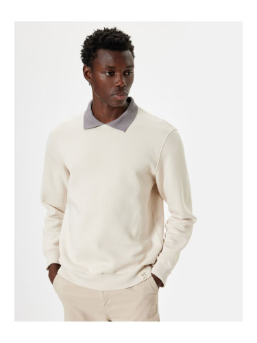 Koton Polo Neck Sweatshirt Long Sleeve Raised Cotton Blend