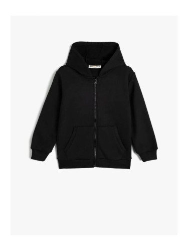 Koton Sweatshirt Zippered Hooded Basic Kangaroo Pocket