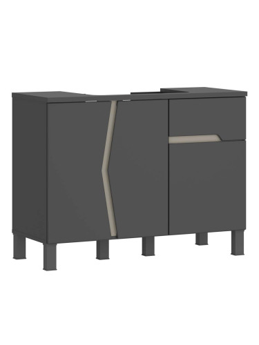 МАНХАТЪН ДОЛЕН ШКАФ ЗА БАНЯ С ВКЛЮЧЕНА МИВКА 100/47.3/78 СМ АНТРАЦИТ