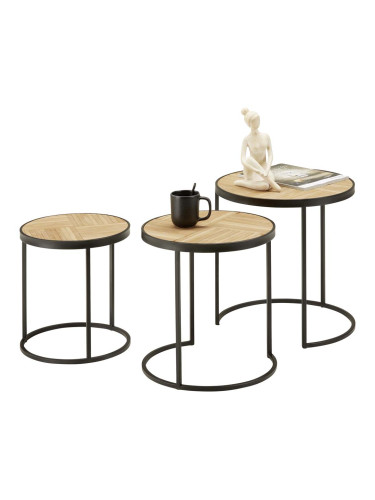 КЕН ПОМОЩНИ МАСИ СЕТ 3 БРОЯ 47/47/50h ЧЕРНО/БАМБУК