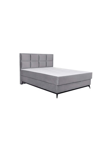 ТЕРА ДВОЙНО ТАПИЦИРАНО ЛЕГЛО С РАКЛА С ВКЛ. МАТРАК С БОНЕЛ ПРУЖИНИ ПЛОЩ ЗА СЪН 150/200СМ СИВ ДАМАСКА