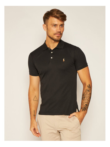 Polo Ralph Lauren Тениска с яка и копчета Ssl-Knt 710685514002 Черен Slim Fit