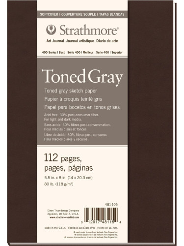 Strathmore Serie 400 Toned Gray Softcover Book Скицник 20 x 14 cm 118 g