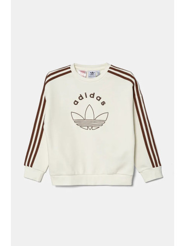 Детски суичър adidas Originals CREW в бежово с принт IY9546