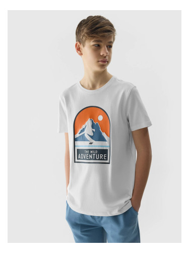 4F Organic Cotton T-Shirt for Boys - White