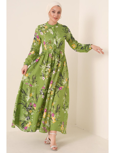 Bigdart 2144 Judge Collar Hijab Dress - G.green