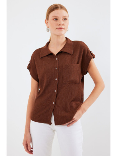 Bigdart 20256 Cuffed Double Short Sleeve Shirt - Brown