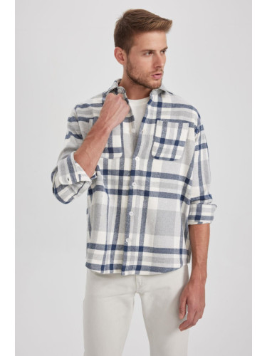 DEFACTO Relax Fit Checkered Long Sleeve Shirt