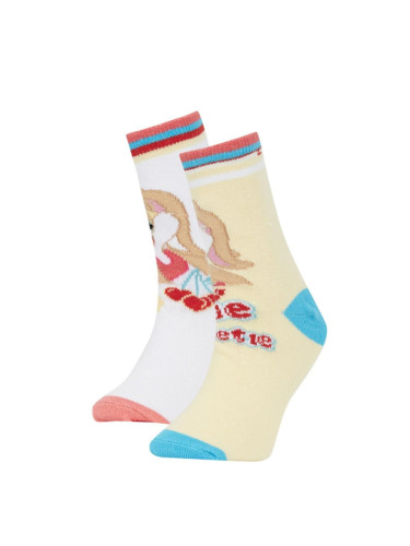 DEFACTO Girls' Looney Tunes 2-Piece Cotton Long Socks