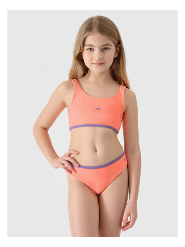 4F Girls' Two-Piece Swimsuit - Coral/Purple