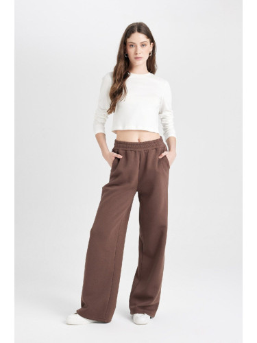 DEFACTO Cool Wide Leg Elastic Waist Laced Pocket Wide Leg Basic Plain Sweatpants