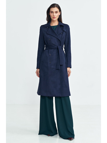 Nife Woman's Coat PL22 Navy Blue