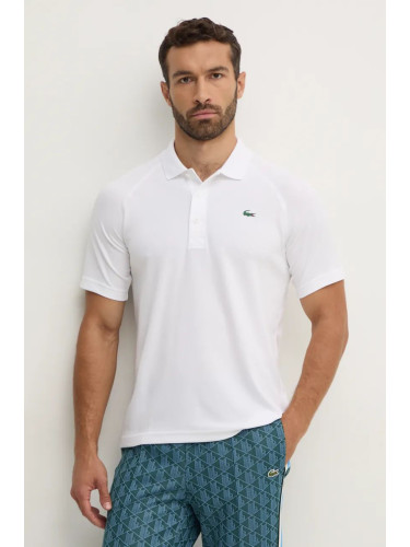 Тениска с яка Lacoste в бяло с изчистен дизайн DH3201