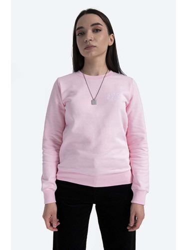 Памучен суичър A.P.C. Sweat Skye COEBH-F27700 MARINE в розово с апликация