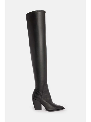 Ботуши AllSaints Lara Boot в черно с дебел ток W099FB