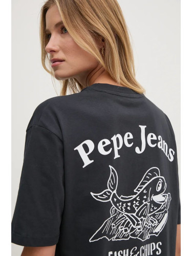 Памучна тениска Pepe Jeans GRACIE в тъмносиньо PL505969