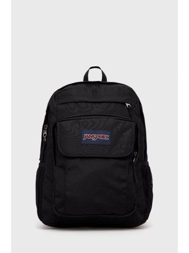 Раница Jansport в черно голям размер с апликация