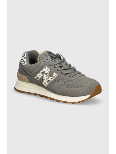 Велурени маратонки New Balance 574 в сиво WL574IJ2