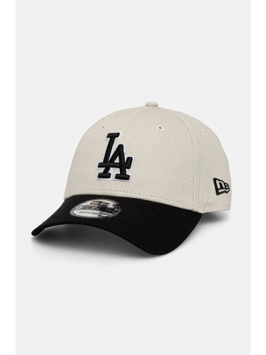 Памучна шапка с козирка New Era LOS ANGELES DODGERS в черно с десен 60565355