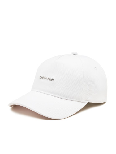 Шапка с козирка Calvin Klein Calvin Lettering Canvas Cap K60K612764 Бял