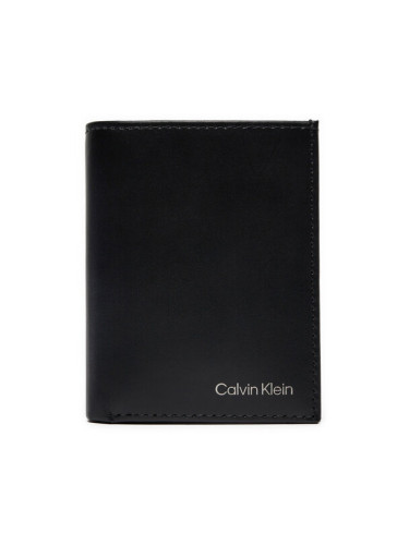 Calvin Klein Малък мъжки портфейл Ck Smooth Bifold 6Cc W/Coin K50K512072 Черен