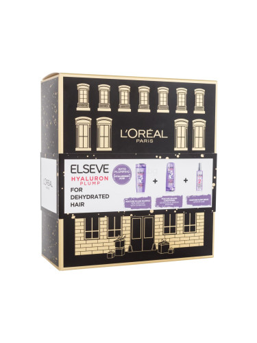 L'Oréal Paris Elseve Hyaluron Plump Подаръчен комплект шампоан Elseve Hyaluron Plump 250 ml + балсам Elseve Hyaluron Plump 200 ml + серум за коса Elseve Hyaluron Plump 150 ml увредена кутия