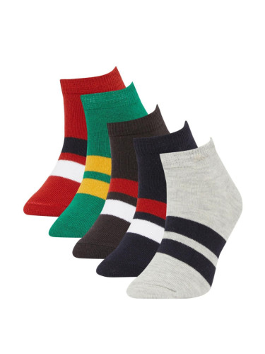 DEFACTO Boys' 5Pcs Cotton Booties Socks