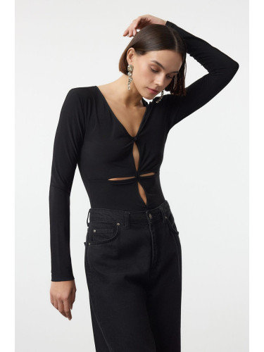 Trendyol Black Cut Out/Window Detailed Knitted Bodysuit