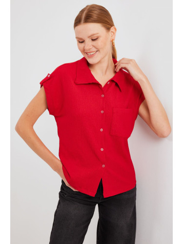 Bigdart 20256 Cuffed Double Short Sleeve Shirt - Red