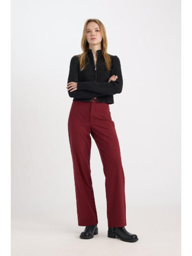 DEFACTO Wide Leg Wide Leg High Waist Basic Plain Standard Length Trousers