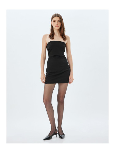 Koton Mini Strapless Dress Crepe Scuba Fabric Slim Fit