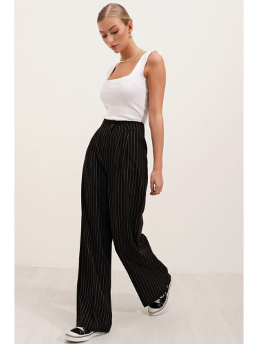 Bigdart 6638 High Waist Palazzo Trousers - Black