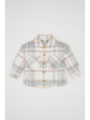 DEFACTO Baby Girl Plaid Patterned Flannel Long Sleeve Shirt