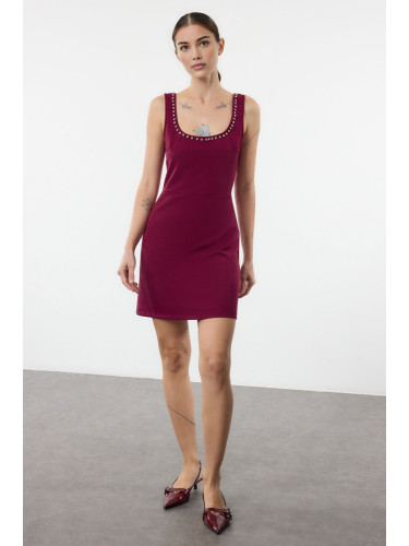 Trendyol Plum Plain Mini Woven Dress