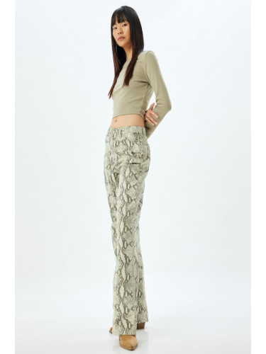 Koton Beige Patterned Women's Trousers