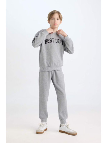 DEFACTO Boy 2-Piece Set Crew Neck Printed Sweatshirt Sweatpants