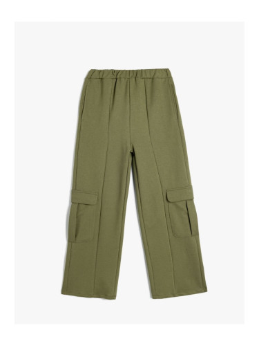 Koton Cargo Pants Wide Leg Cotton with Elastic Waist