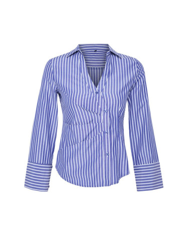 Trendyol Dark Blue Side Button Detailed Striped Regular Regular Fit Shirt