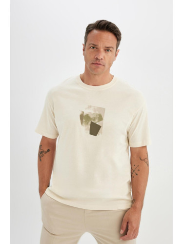 DEFACTO Relax Fit Crew Neck Printed Short Sleeve T-Shirt