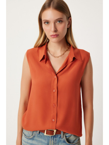 Happiness İstanbul Women's Tile Sleeveless Viscose Shirt