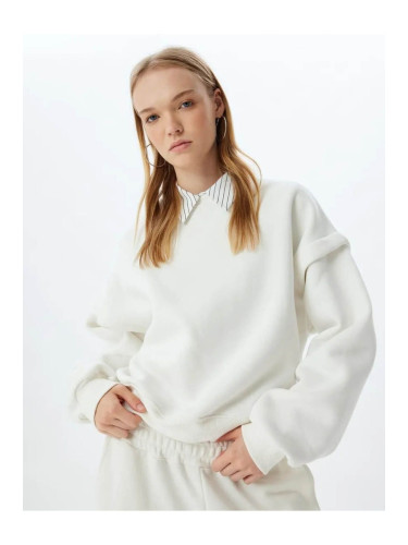 Koton Basic Oversize Sweatshirt Long Sleeve Crew Neck Stitch Detail