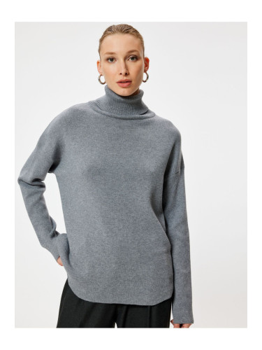 Koton Turtleneck Oversize Knitwear Sweater Long Sleeve Soft Textured