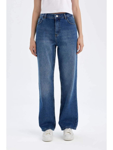 DEFACTO 90's Wide Leg High Waist Long Jean Washed Trousers