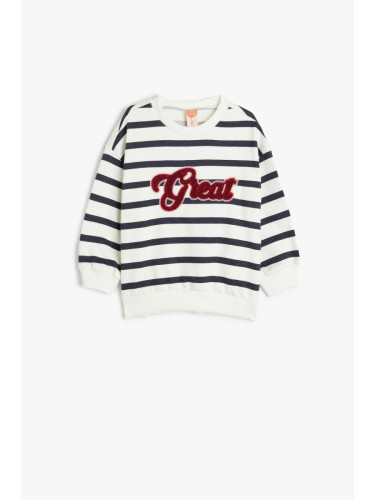 Koton Navy Blue Striped Baby Girl Sweatshirt