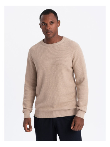 Ombre Men's mélange structured knit sweater - sand