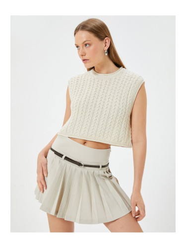 Koton Patterned Round NecK Short Hair Knitted Sweater