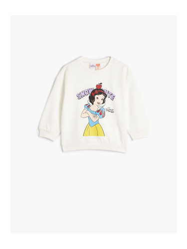 Koton Snow White Sweat Licensed Long Sleeve Crew Neck With Ribbon