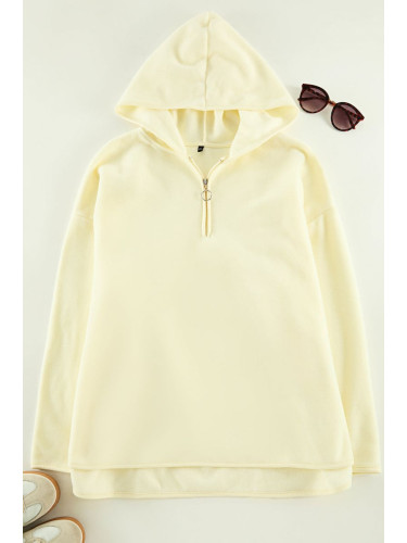 Trendyol Curve Ecru Hooded Sweatshirt